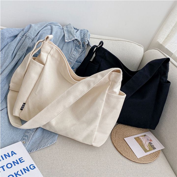 Large Canvas Shoulder Tote Bag – Casual Everyday Style